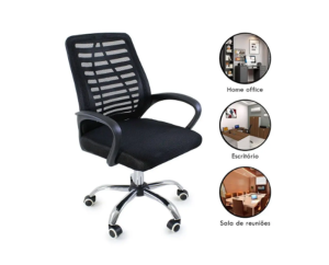 Cadeira Escritório Executiva Giratória Esteirinha Mesh Ajuste de Altura- Escritório Home Office