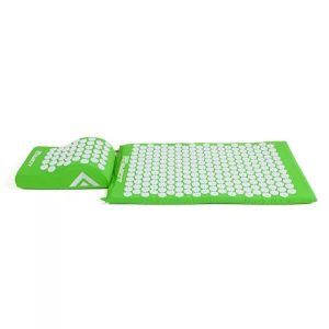 Kit Tapete Para Massagem Acupress Brasil Com Travesseiro Relaxante "Verde" 68 x 42 cm