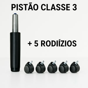 Kit Reparo Cadeira Gamer/Escritório (Classe 3 + 5 Rodízios)